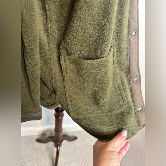 Sz S Blank NYC olive green Button front Shacket fleece jacket sweater - Picture 4 of 10
